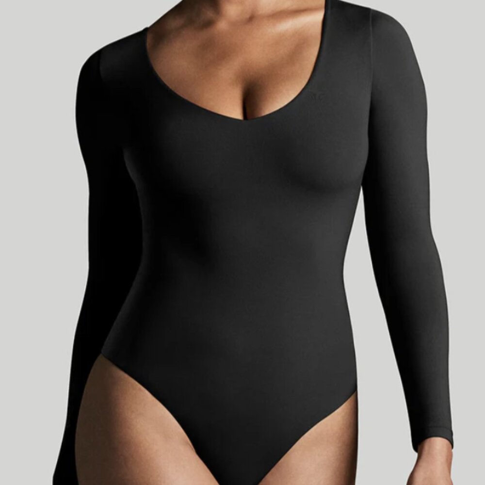 IUGA Long Sleeve V Neck Bodysuit for Women